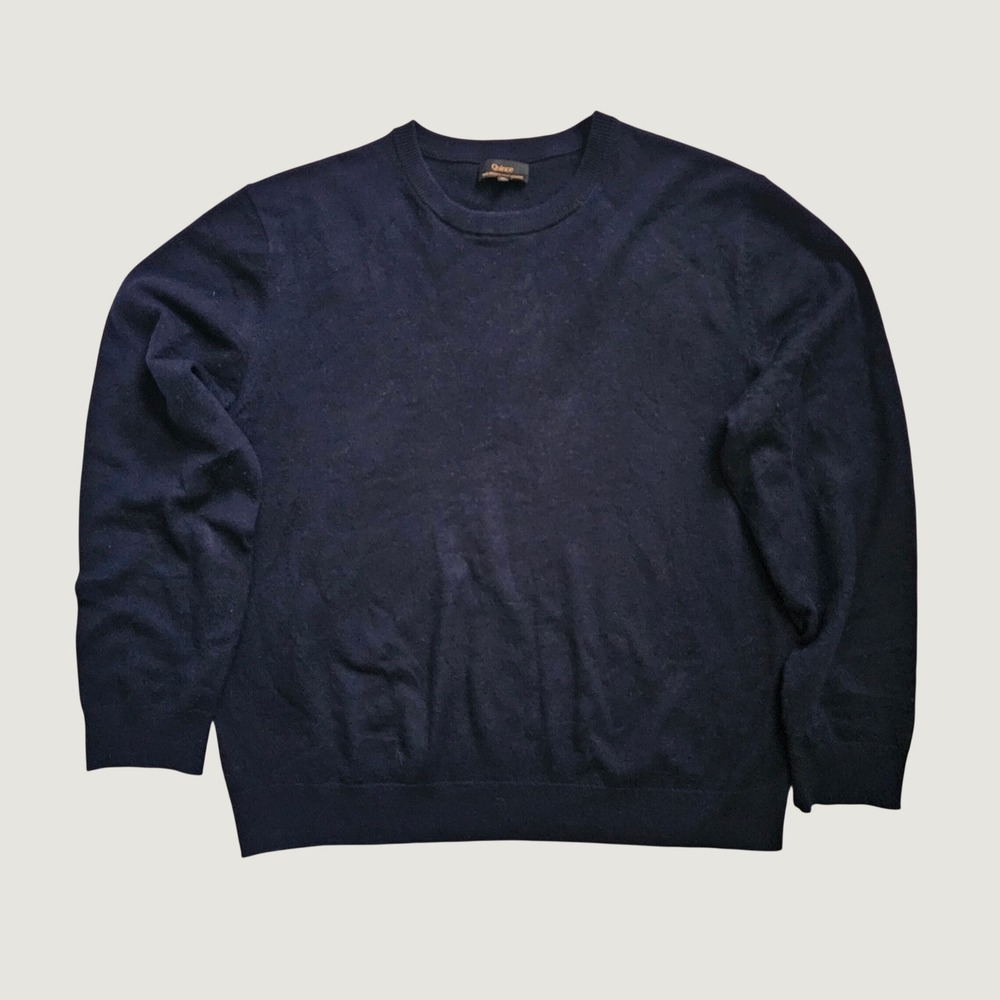 Quince Mongolian Cashmere Crewneck Sweater Women XL Navy Blue Quiet Luxury